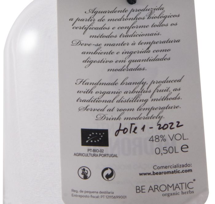 Aguardente de Medronho Be Aromatic biológico 50cl