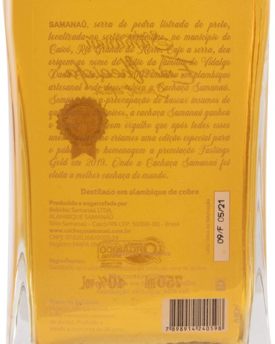 Cachaça Samanaú Envelhecida Edição Especial