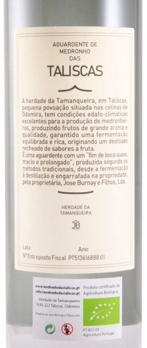 Aguardente de Medronho das Taliscas biológico 50cl