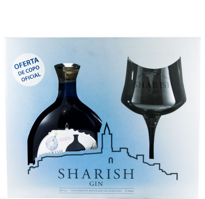 Gin Sharish Blue Magic w/Glasses 50cl
