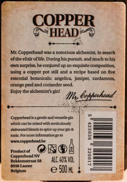 Gin Copperhead 50cl
