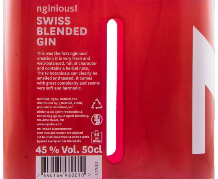 Gin Nginious! Swiss Blended 50cl