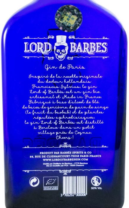 Gin Lord of Barbes Gin de Paris 50cl