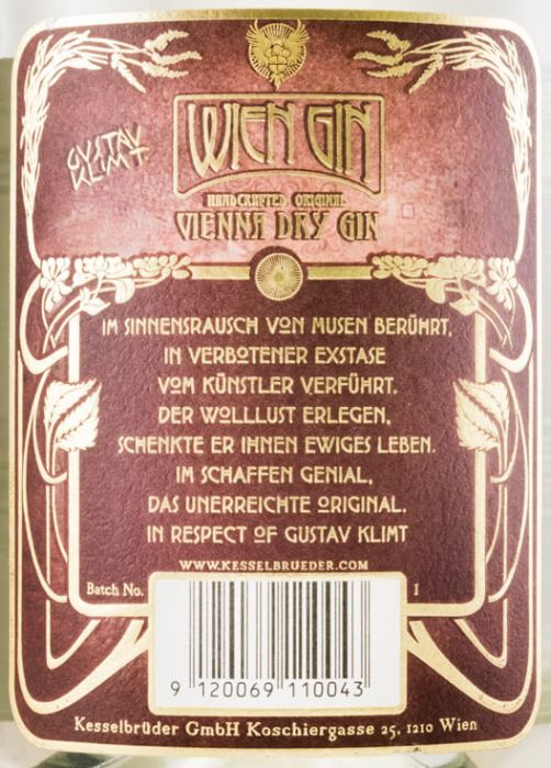 Gin Wien Gustav Klimt Edition Vienna
