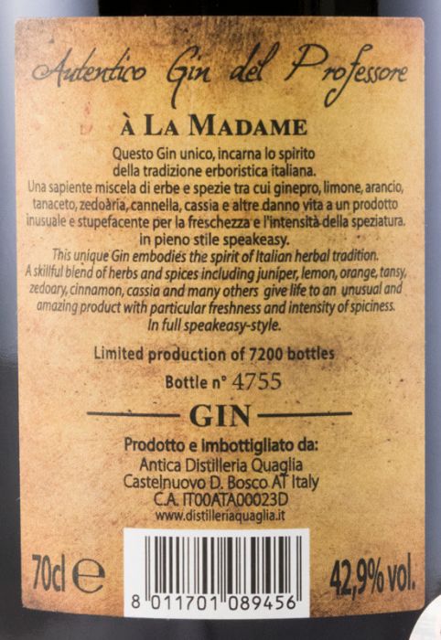Gin del Professore à La Madame