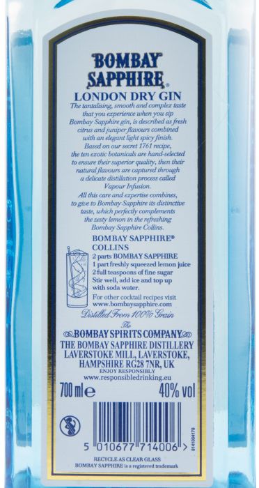 Gin Bombay Sapphire (caixa em metal)