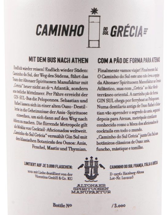 Gin Sul Caminho do Sul Grécia Limited Edition 50cl