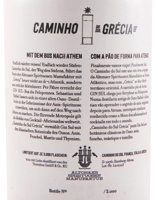 Gin Sul Caminho do Sul Grécia Edição Limitada 50cl