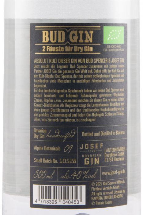Gin Bud Gin by Josef Bavarian biológico 50cl