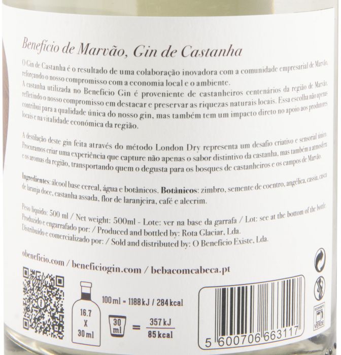 Gin Benefício Castanha de Marvão 50cl