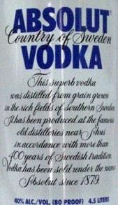 Vodka Absolut 4.5L