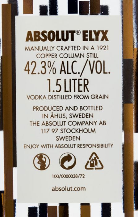 Vodka Absolut Elyx 1.5L
