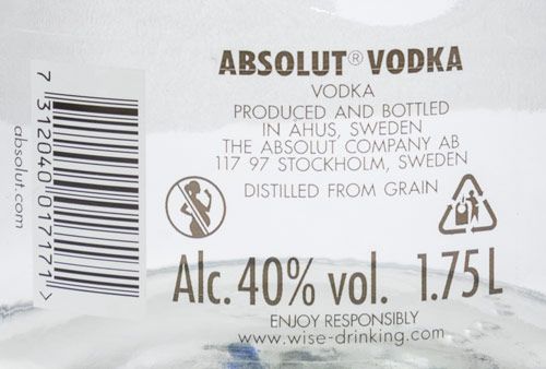 Vodka Absolut 1,75L