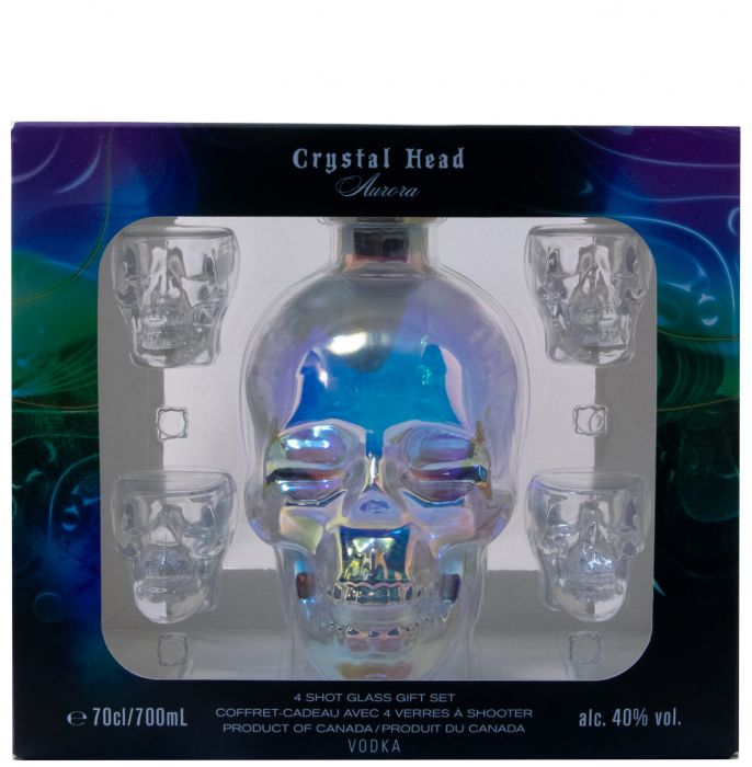 Vodka Crystal Head Aurora c/4 Shotglasses