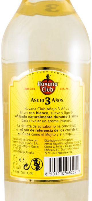 Rum Havana Club Anejo 3 anos 70cl