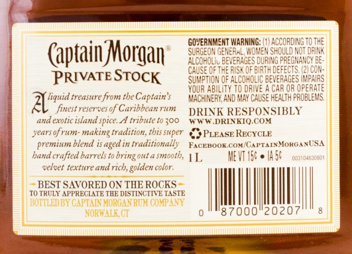Rum Captain Morgan Private Stock 1L