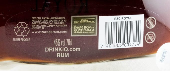 Rum Zacapa Royal Solera Gran Reserva Especial