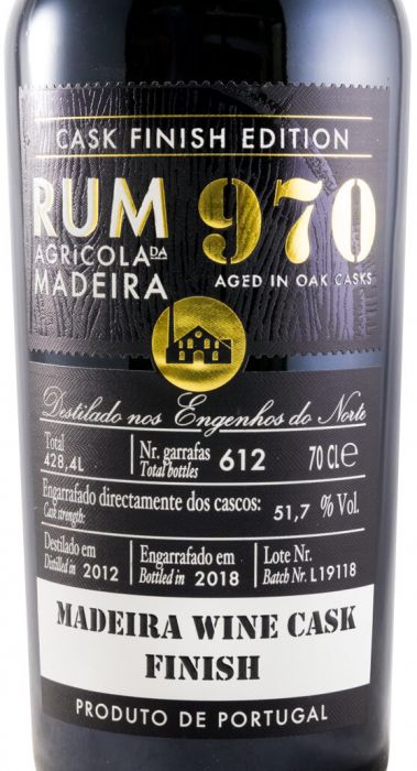 2012 Rum Agrícola da Madeira 970 Madeira Wine Cask Finish