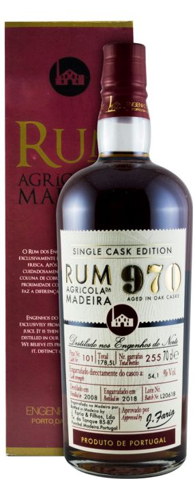 2008 Rum Agrícola da Madeira 970 Single Cask Edition Pipa 101