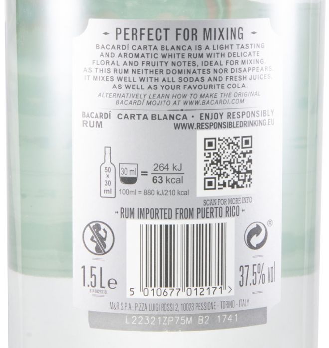 Rum Bacardí Carta Blanca 1,5L