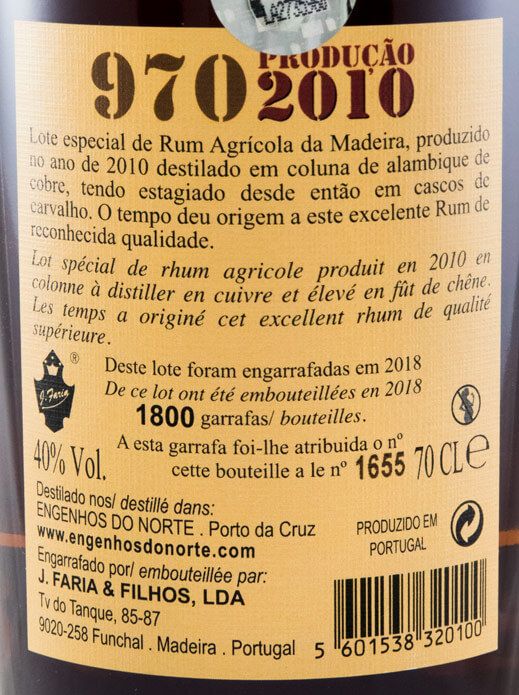 2010 Rum Agrícola da Madeira 970