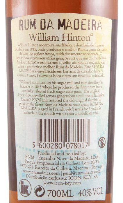 Rum Agrícola da Madeira William Hinton 3 anos