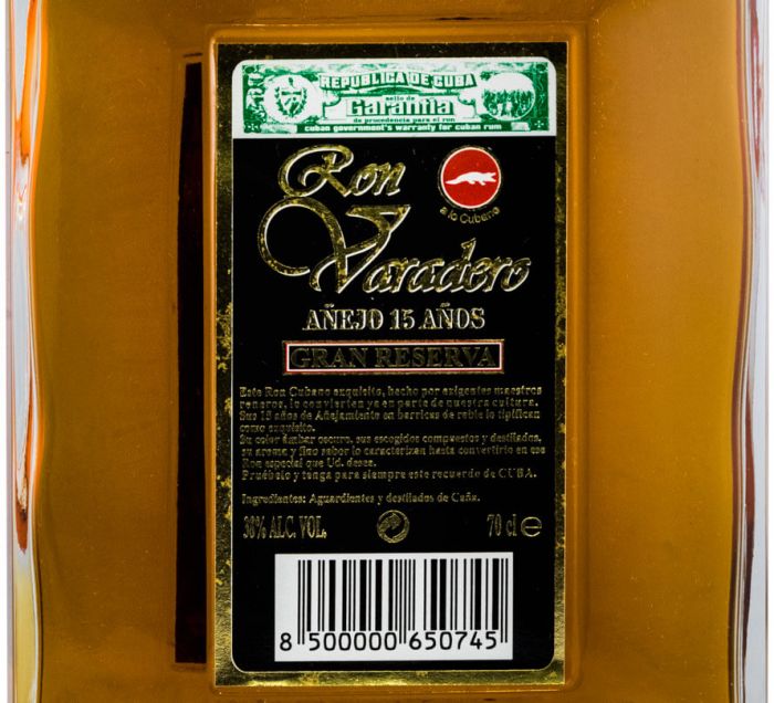 Rum Varadero 15 anos Gran Reserva Anejo