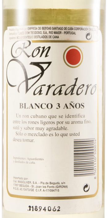 Rum Varadero 3 years Anejo Blanco