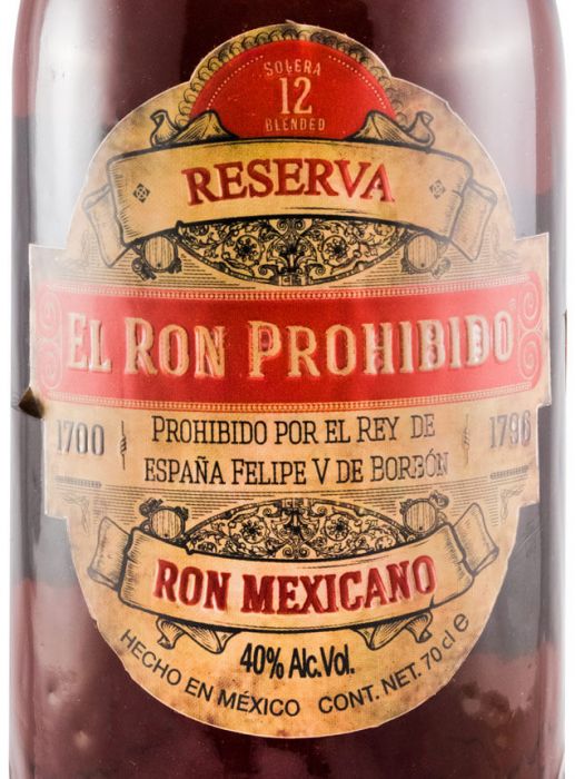 Rum El Ron Prohibido 12 years Reserva