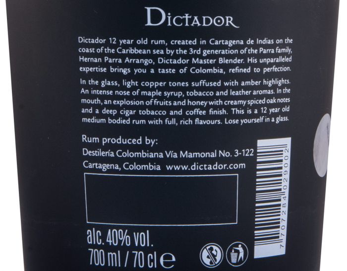 Rum Dictador Ultra Premium Reserve 12 anos