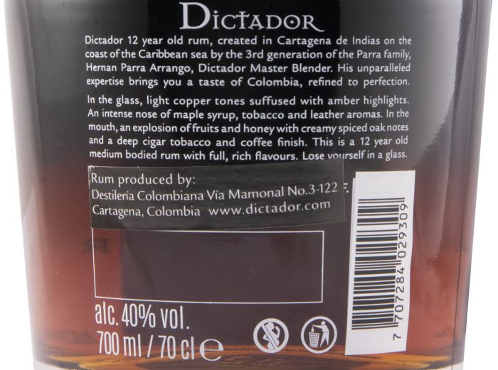 Rum Dictador Icon Reserve 12 anos