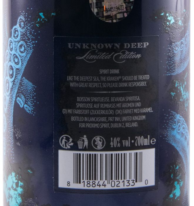 Rum Kraken Black Spiced Edição Limitada (garrafa em cerâmica azul)
