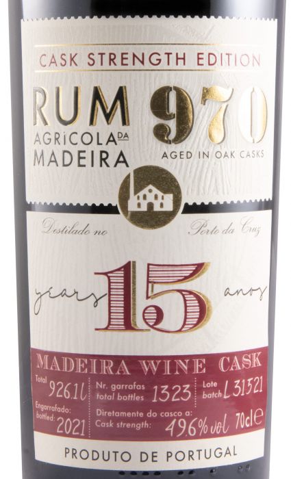 Rum Agrícola da Madeira 970 Cask Strength 15 years 49.6%