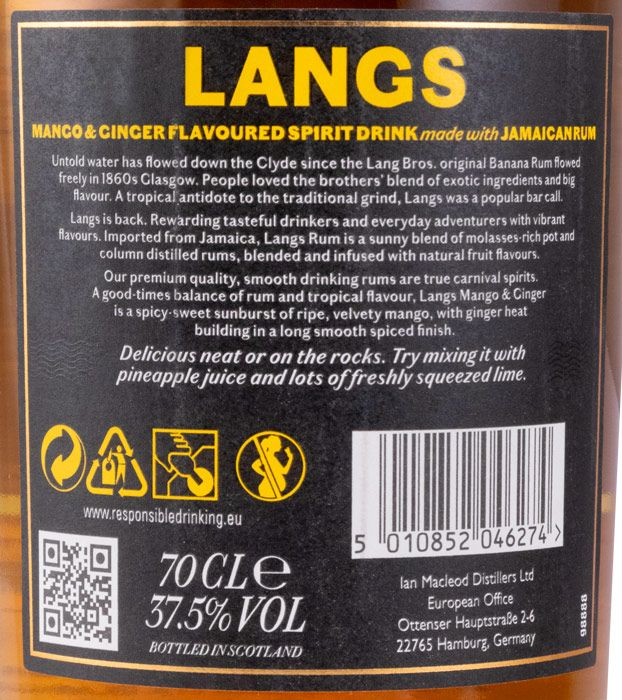 Rum Langs Mango & Ginger