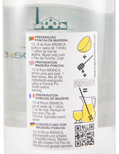 Rum Agrícola da Madeira Branca 40% 1L