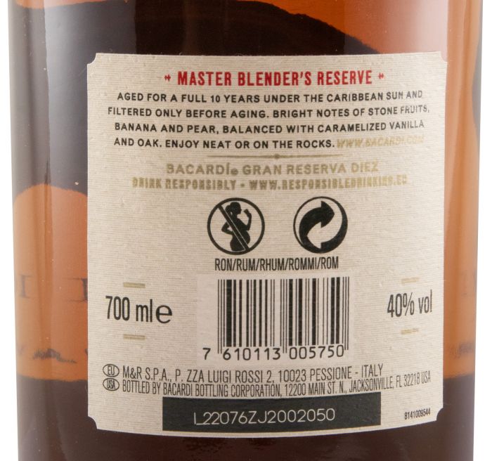 Rum Bacardí Gran Reserva 10 anos