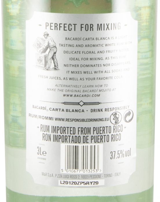Rum Bacardí Carta Blanca 3L