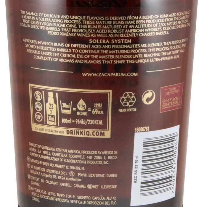 Rum Zacapa Centenario Solera Gran Reserva