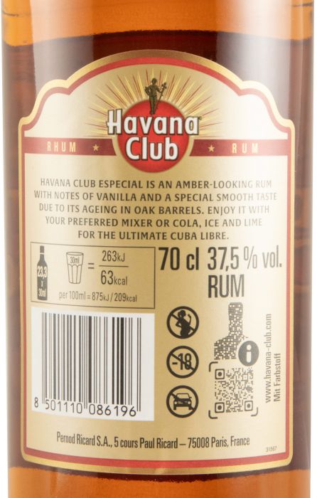 Rum Havana Club Añejo Especial 37.5%