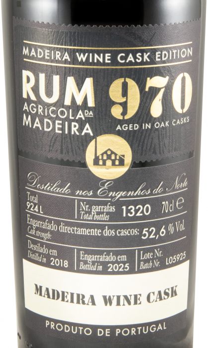 2018 Rum Agrícola da Madeira 970 Madeira Wine Cask 52.6%