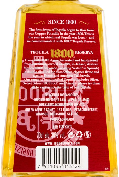 Tequila 1800 Reposado 100% Agave
