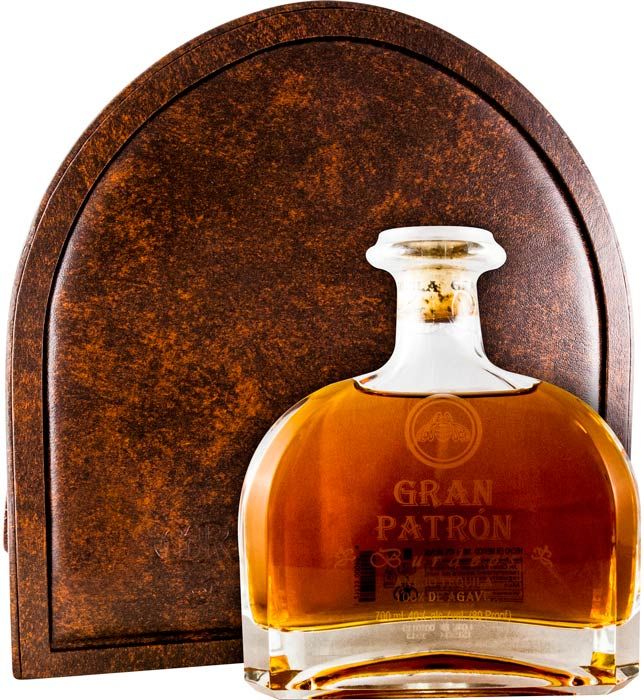 Tequila Patrón Burdeos (leather case)