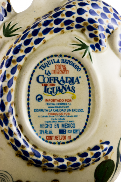 Tequila La Cofradia Iguanas Reposado (ceramic bottle)