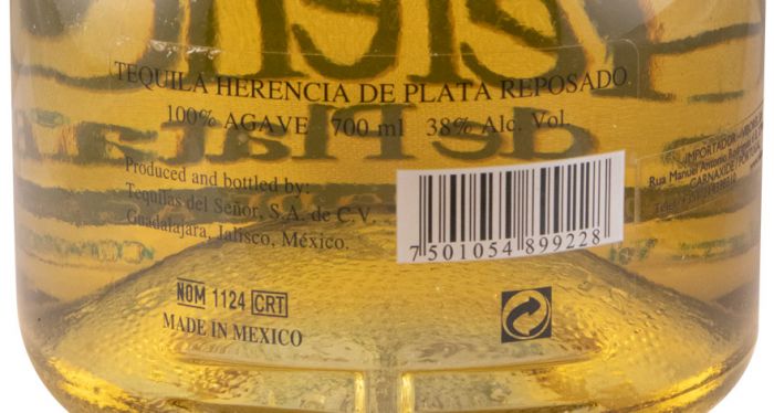 Tequila Herencia de Plata Reposado 100% Agave