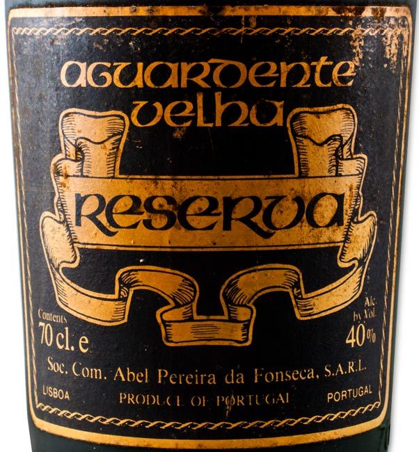 Aguardente Vínica Abel Pereira da Fonseca Reserva Velha (rótulo preto)