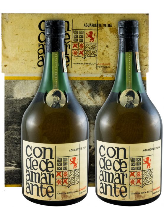 Conjunto Aguardente Conde de Amarante (garrafa antiga) 2x93cl