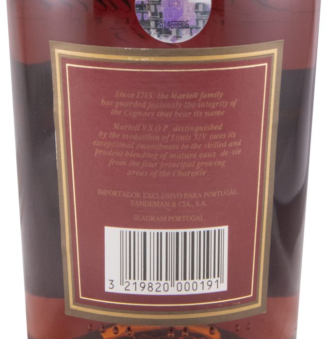 Cognac Martell VSOP Medaillon (garrafa antiga)