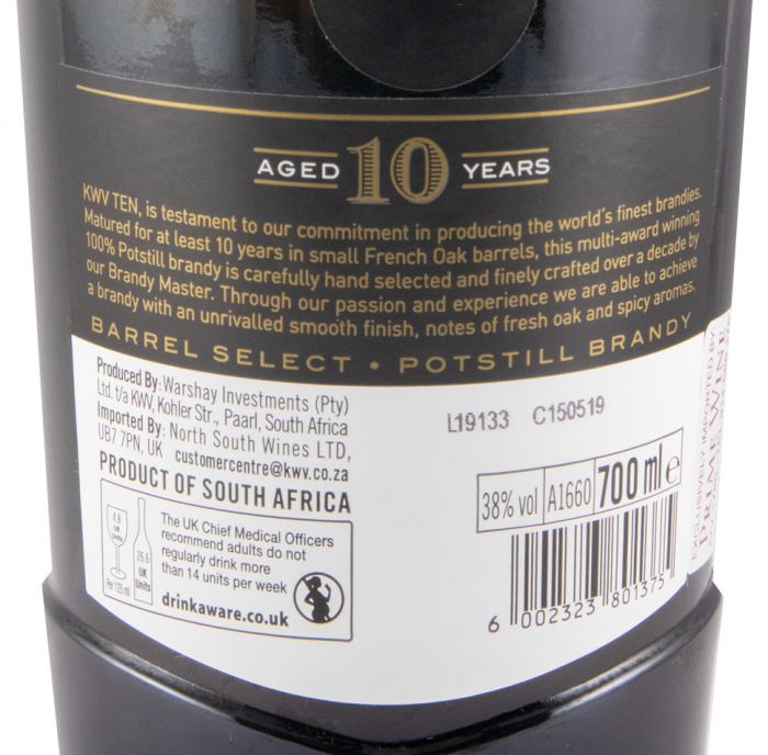 Brandy KWV Barrel Select 10 years