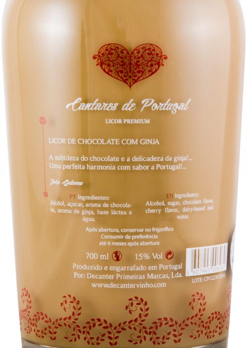 Licor Chocolate c/Licor de Ginja Cantares de Portugal