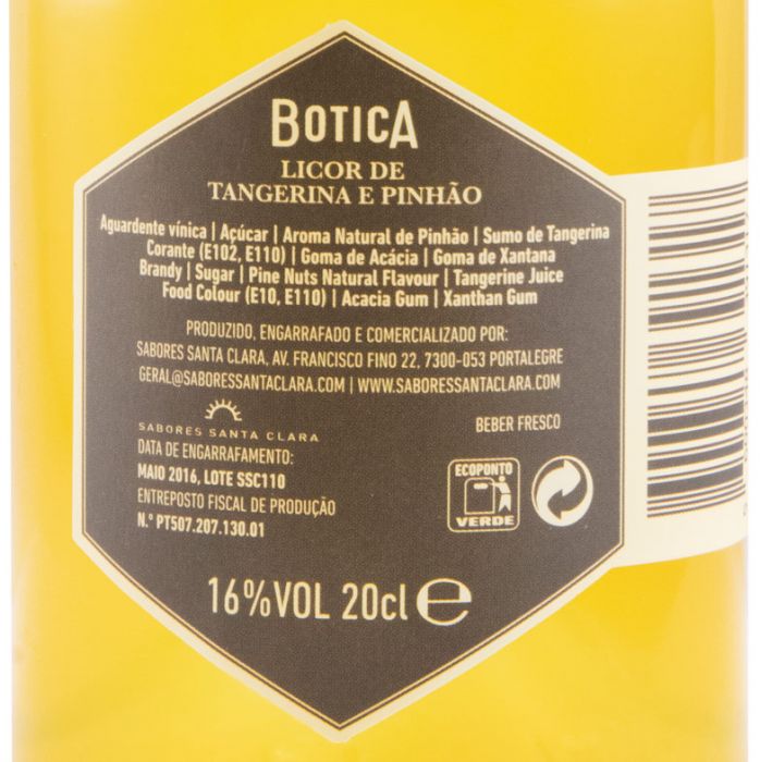 Licor de Tangerina e Pinhão Botica 20cl